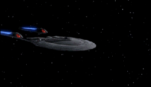 The Enterprise 'E' goes to warp....cool